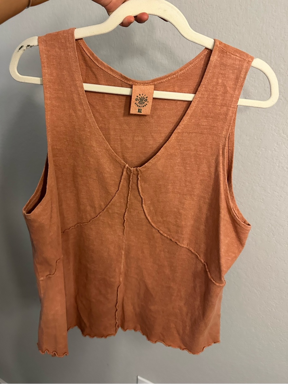 Earth Creations Terracotta V-Neck Tank Top Size XL